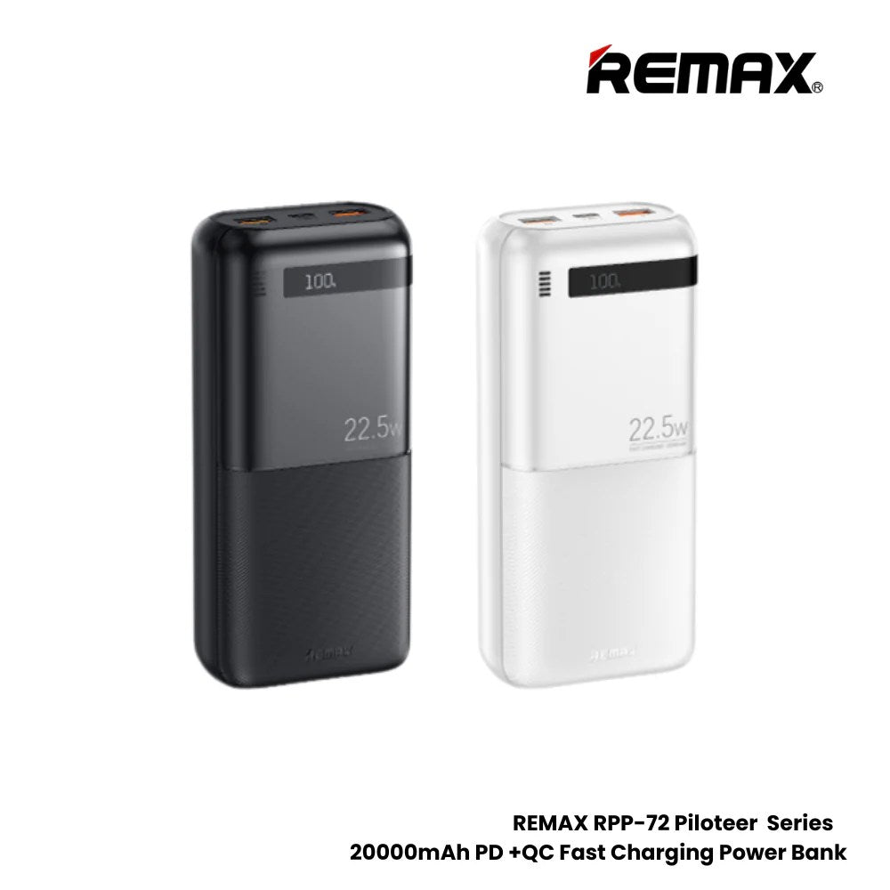 REMAX RPP-72 20000mAh White Piloteer Series 20W+22.5W Fast Charging Power Bank