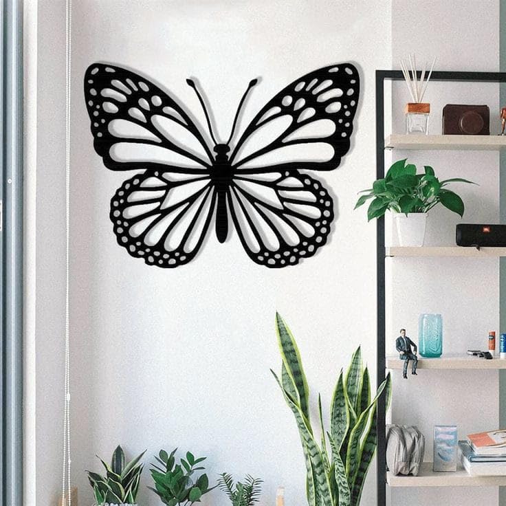 Butterfly Wall Art on Wood Panel,  Wall Decor, Wooden Wall Hanging   Laser cutting  Decorative  for Living Spaces