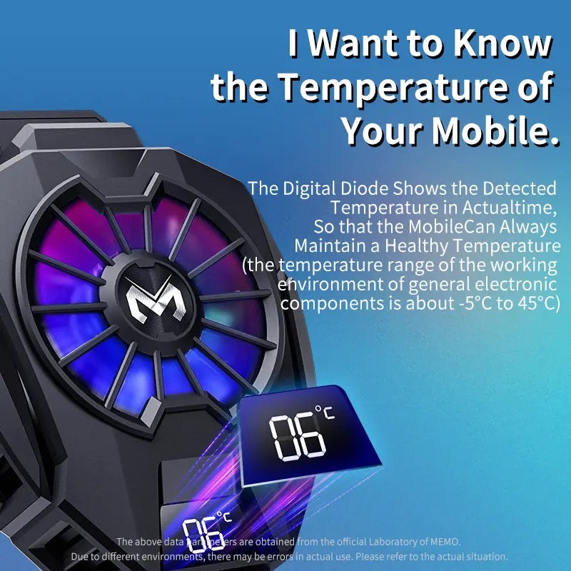 Memo DL05 Mobile Cooling Fan with Real Time Temperature Display