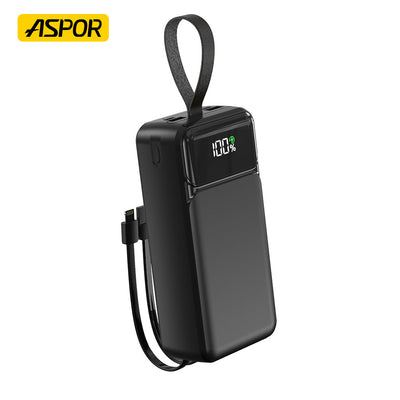 ASPOR A319 50000mAh 22.5W High-Speed Power Bank with Built-in Cable Aspor