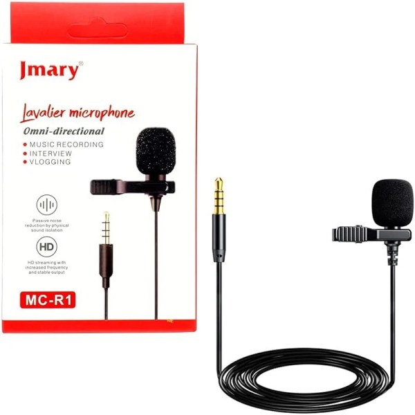 Jmary MC-R1 3.5mm Professional Lavalier Microphone For Mobiles Laptop