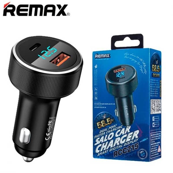 Remax RCC215 Salo Series 58.5W PD+QC Fast Charging Car Charger