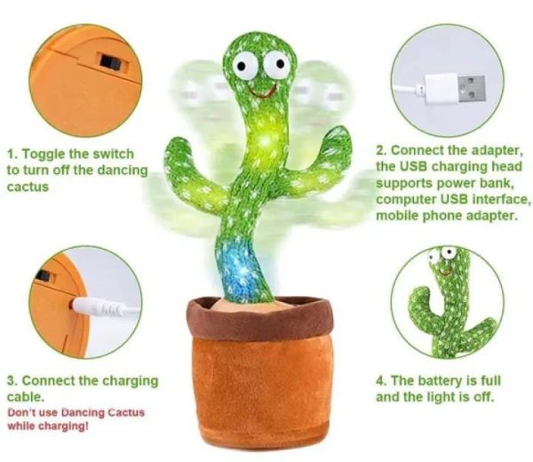 Dancing Cactus Toy With Hat (rechargeable)