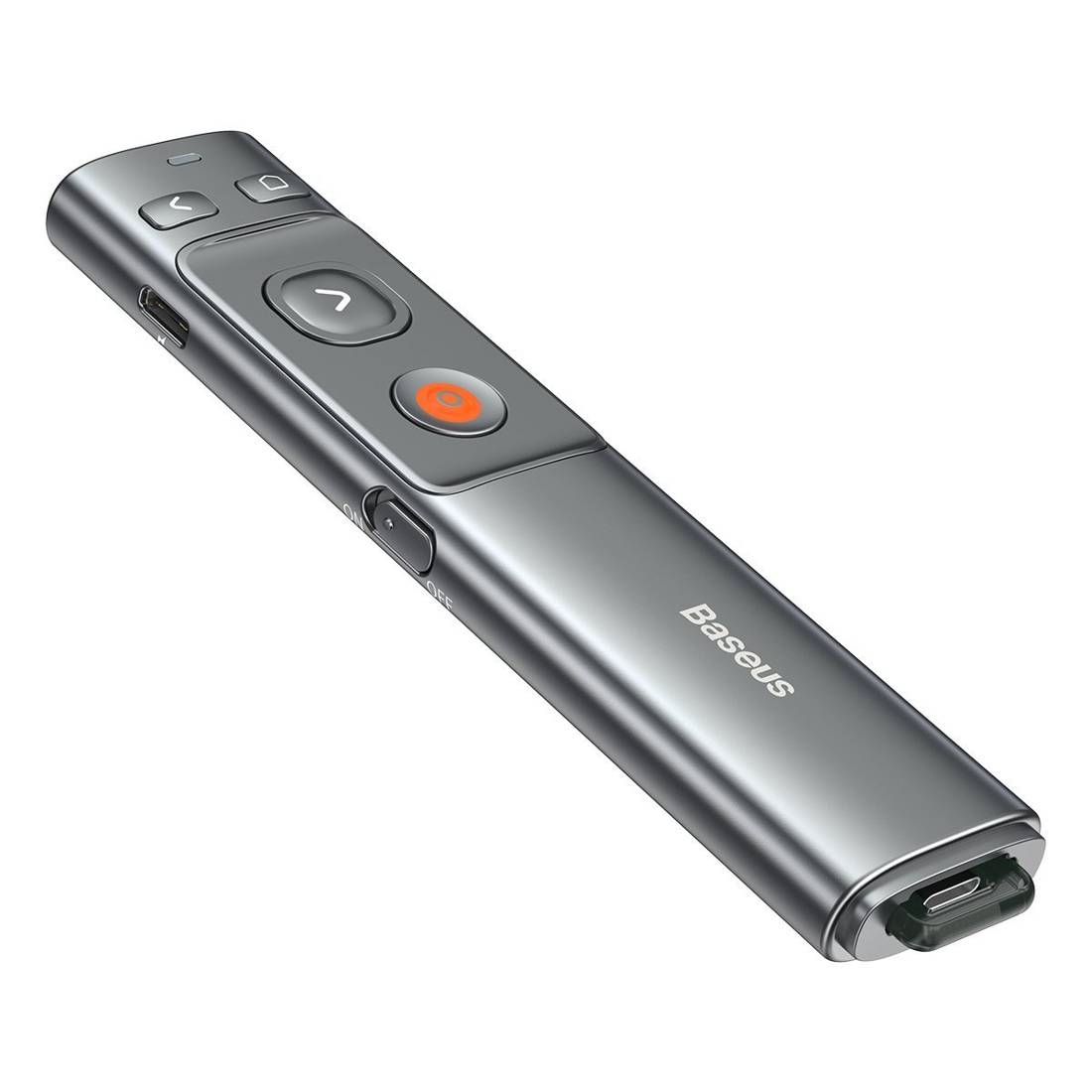 Baseus Orange Dot Wireless Presenter – Green Laser, Grey