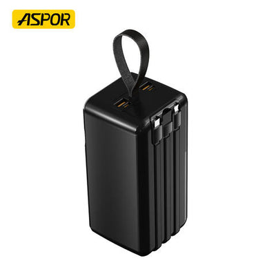 ASPOR A319 50000mAh 22.5W High-Speed Power Bank with Built-in Cable Aspor