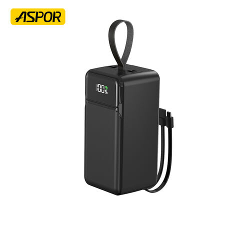 ASPOR A319 50000mAh 22.5W High-Speed Power Bank with Built-in Cable Aspor