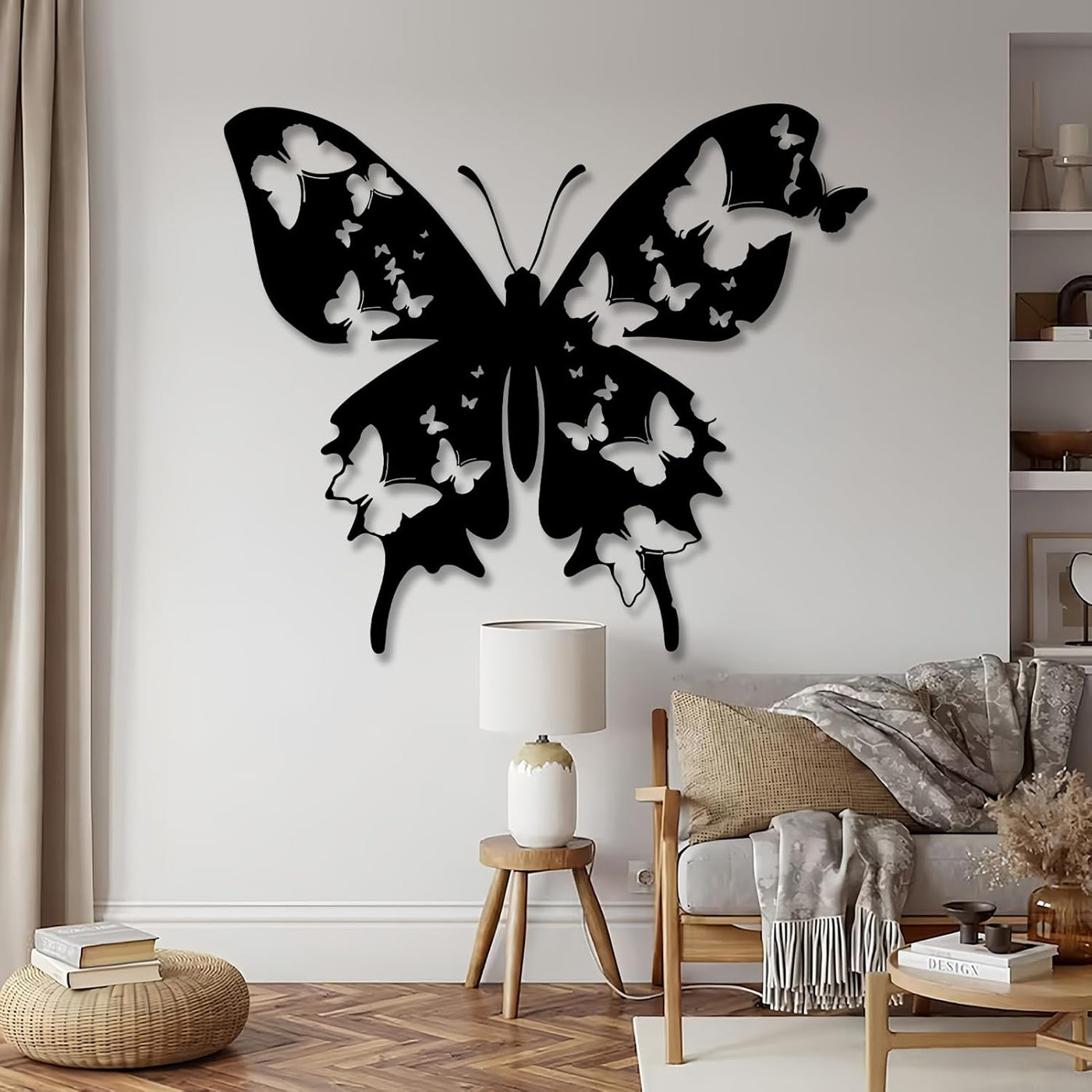 Home Decor, Butterfly Wooden Wall Art, Black Butterfly Wall Decor, Wooden Cutout Wall Art